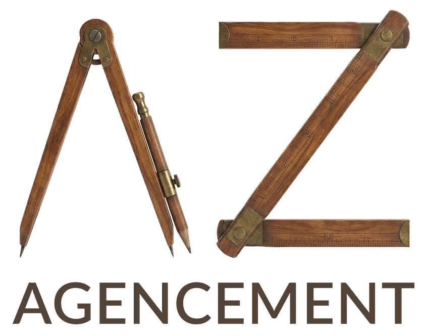 LOGO avec Agencement - Aubenas - Saint Sernin - AZ Agencement - Artisan multi-services et Rénovation intérieure _ Électricité, Plomberie, Salle de bain, Cuisine, Menuiseries, Finitions